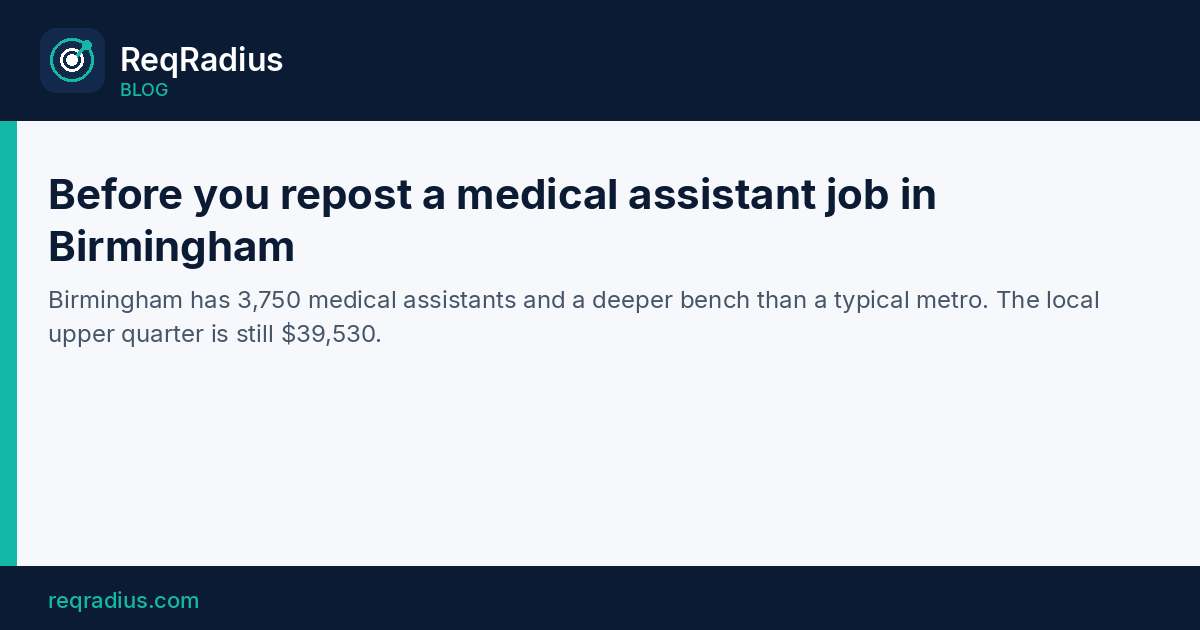 ReqRadius card on medical assistant pay in Birmingham