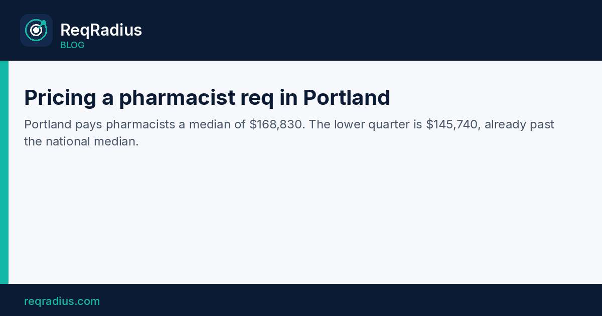 ReqRadius card on pharmacist pay in Portland