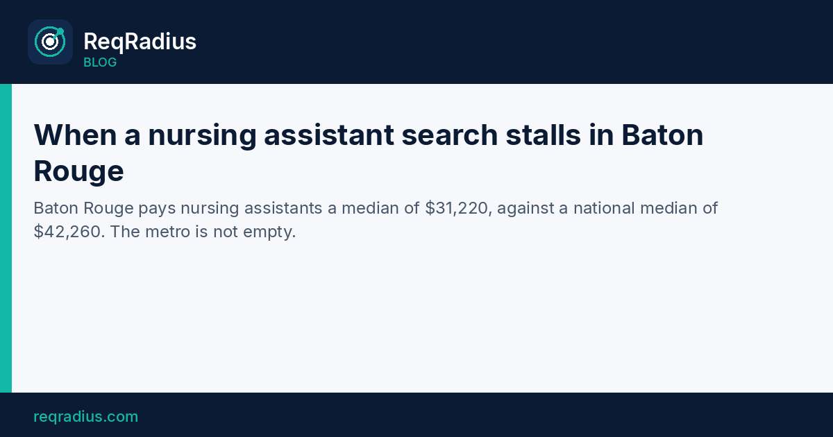 ReqRadius card on nursing assistant pay in Baton Rouge