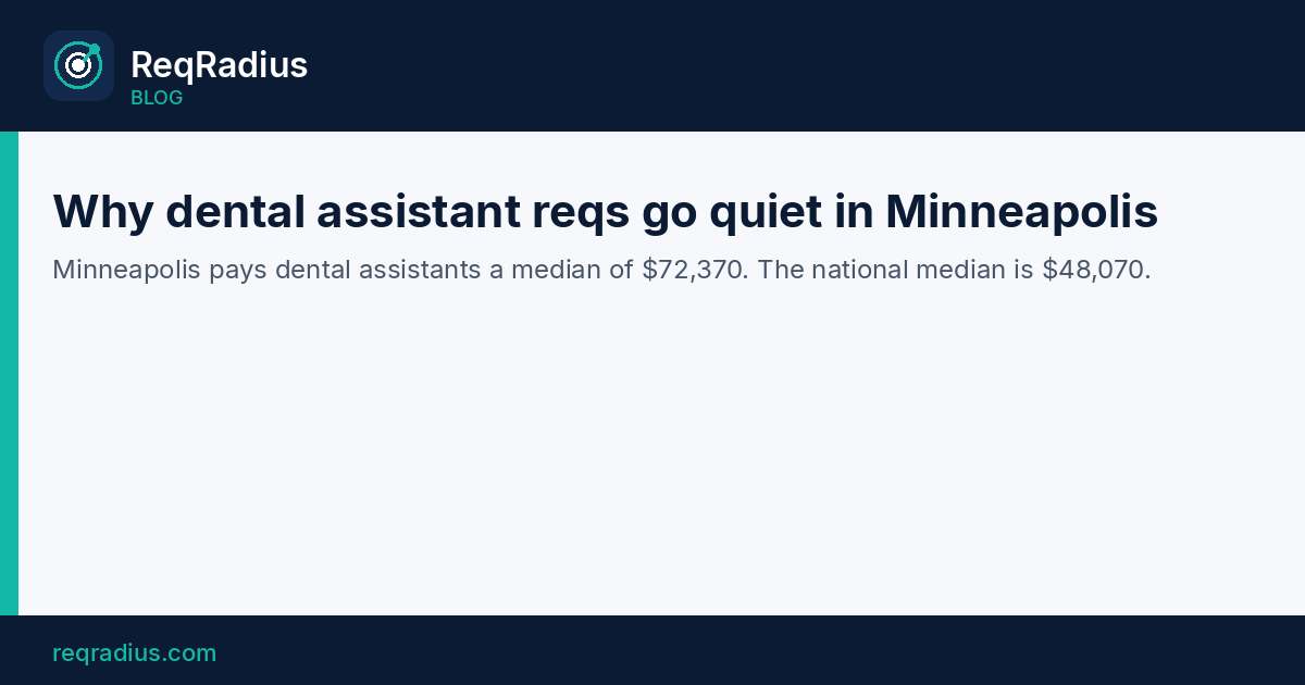 ReqRadius card on dental assistant pay in Minneapolis